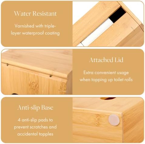 GOBAM Bamboo Toilet Bowl Cleaner and Holder Set