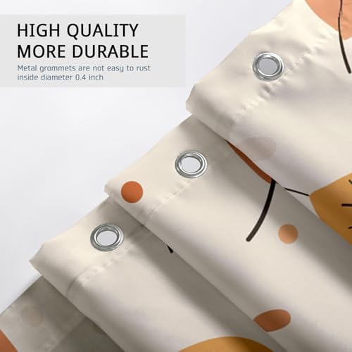 Fall Cartoon Rabbit Shower Curtain Set with Hooks 1