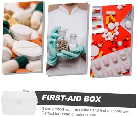FRCOLOR Portable Medicine Cabinet with Buckle Design