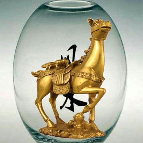 Ecqizer Feng Shui Horse Statue for Good Luck and Prosperity 1