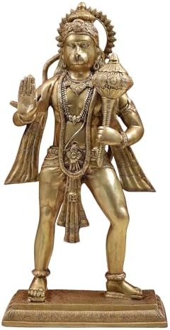 Brass Hanuman Statue 24 Inches for Home Office Decor