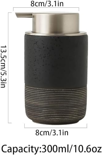 Ceramic Hand Soap Dispenser Refillable Foaming Pump Black