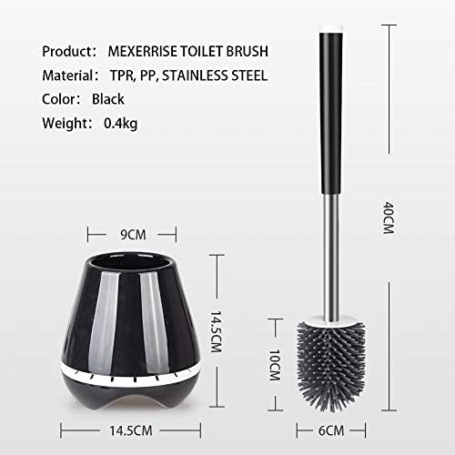 Toilet Brush with Holder and Silicone Bristles