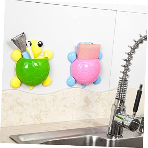 ABOOFAN 4Pcs Cute Turtle Suction Cup Toothbrush Holder