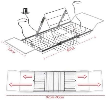 Zerone Expandable Bath Tray with Reading Rack and Wine Holders
