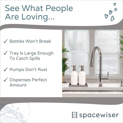 Spacewiser ShatterFree Soap Dispenser Set with Pump and Tray