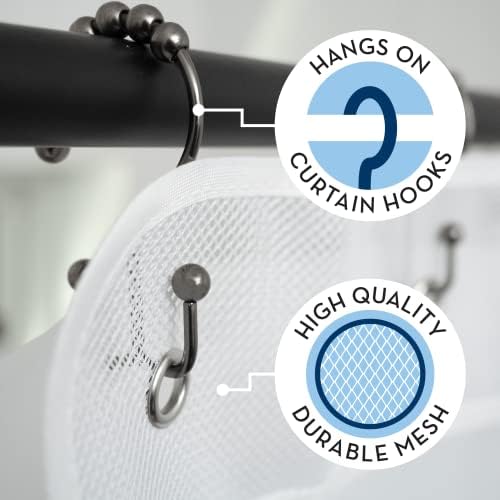 ST INC Shower Organizer with 7 Pockets 14x30 Inch White