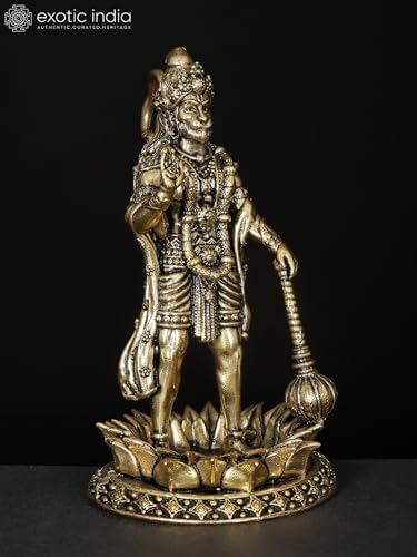 Small Superfine Hanuman Brass Statue Bajrangbali Pooja Temple Decor