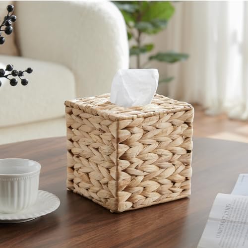 YANGQIHOME Rattan Tissue Box Cover - Boho Decorative Holder
