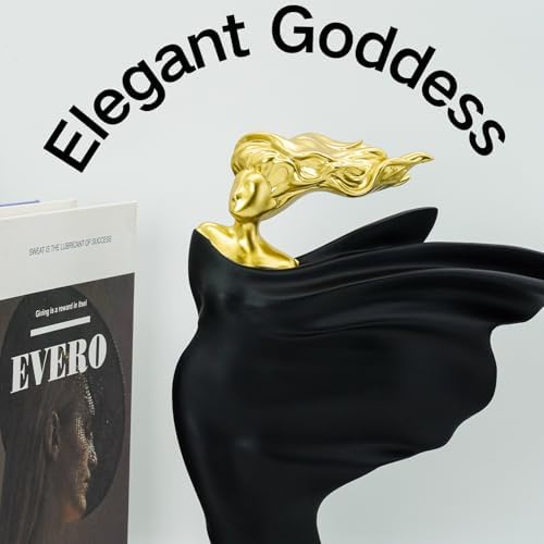 Modern Abstract Goddess 12-Inch Gold Statue