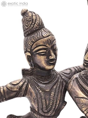 Brass Shiv Parvati Dancing Pose Statue Temple Home Decor