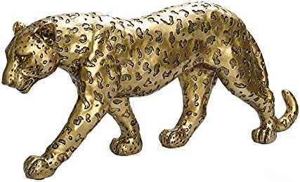 Cheetah Statue Home Decor Resin Sitting Figurine Gold Silver