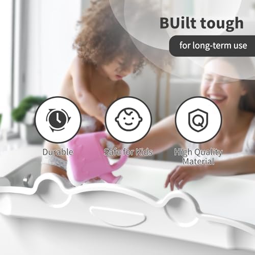 MMIOFANT Splash Guard Bath Tub Tray with Play Shelf White