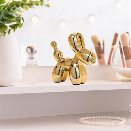 Ceramic Balloon Dog Statue Gold Home Decor