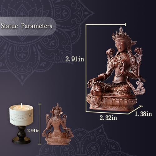 Small Buddha Statue Indoor Green Tara Decor