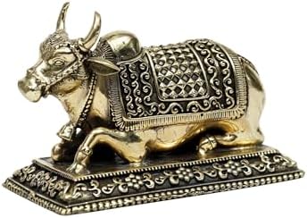 Exotic India Nandi Brass Statue Spiritual Home Decor