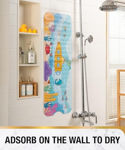 HITSLAM Baby Bath Mat with Suction Cups and Drain Holes