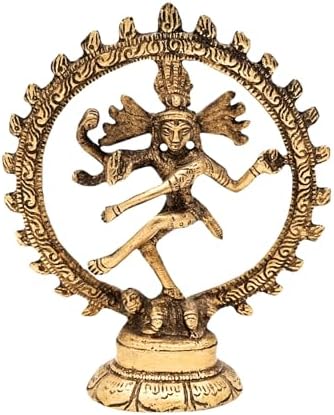Brass Nataraja Dancing Shiva Idol Statue 3-Inch