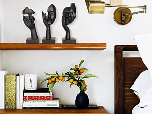 3 Piece Thinker Statue Black Resin Home Decor