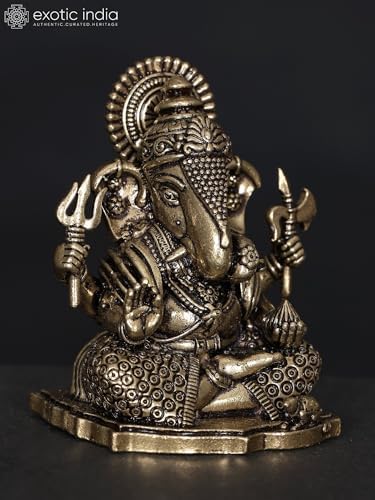 Small Superfine Ganesha Brass Statue for Home Pooja