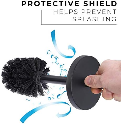 JS Jackson Supplies Sleek Toilet Brush Holder - Matte Black