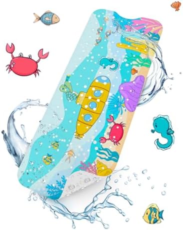 HITSLAM Baby Bath Mat with Suction Cups and Drain Holes