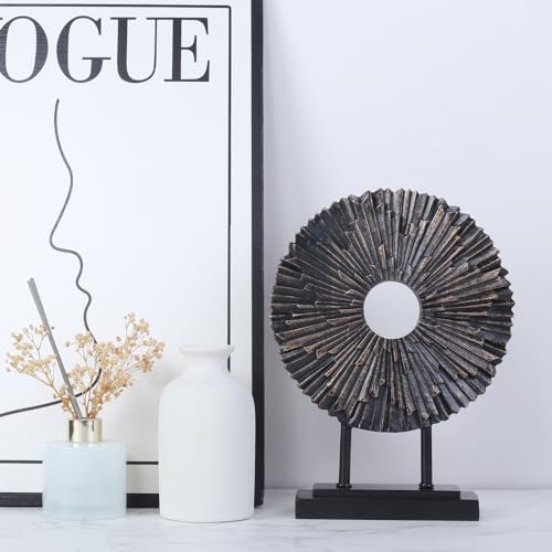 CECKQUE Minimalist Round Black Statue Home Decor