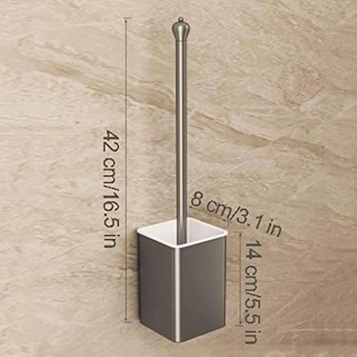 Soft Aluminum Toilet Brush with Wall-Mounted Holder