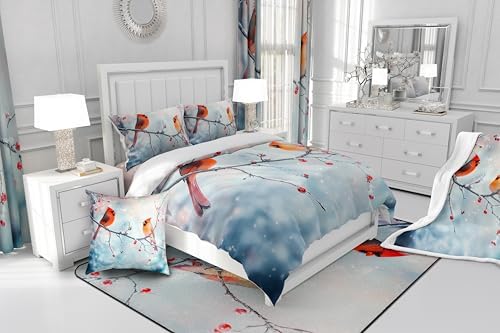 Feelyou 3D Red Bird Kids Shower Curtain 72x78