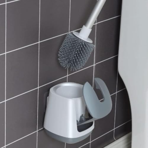 MUYRJLZX Orange Toilet Brush with Silicone Bristles