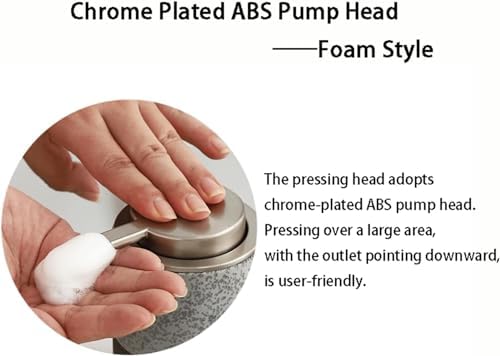 Ceramic Hand Soap Dispenser Refillable Foaming Pump Black