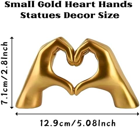 Gold Heart Hands Sculpture Decor for Modern Homes
