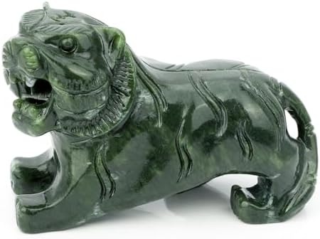 Gemshan Handmade Jade Tiger Statue - Unique Home Decor Figurine