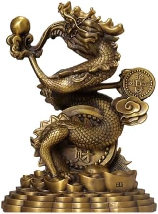 Ecqizer Wealth Dragon Feng Shui Decor Statue 1