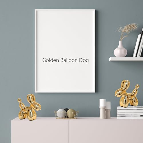 Ceramic Balloon Dog Statue Gold Home Decor