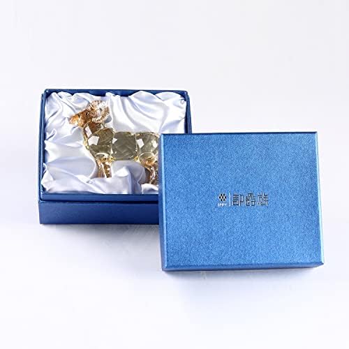 Realistic Crystal Goat Figurine Home Decor White