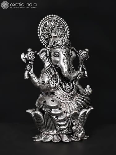 Exotic India Small Superfine Ganesha Brass Statue 1