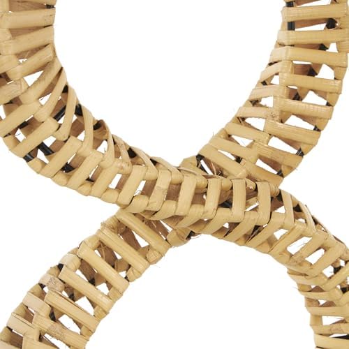 Deco 79 Brown Rattan Abstract Infinity Sculpture with Marble Base