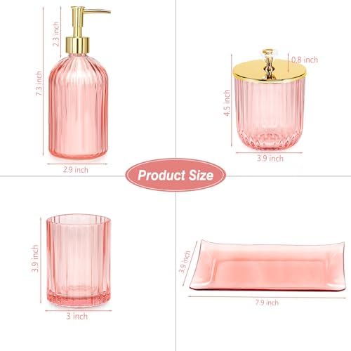 Jenseits Pink Bathroom Accessory Set 4 Pcs
