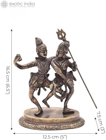 Brass Shiv Parvati Dancing Pose Statue Temple Home Decor