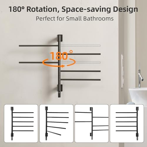 PBhusri Electric Towel Warmer with Rotating Rack and Timer