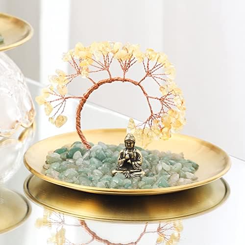 Citrine Crystal Tree Buddha Statue for Wealth and Luck