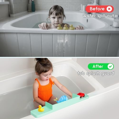 YUOROS Silicone Splash Guard for Bathtub Green