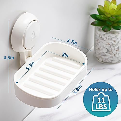 TAILI Strong Suction Soap Dish Holder for Bathroom Kitchen Shower