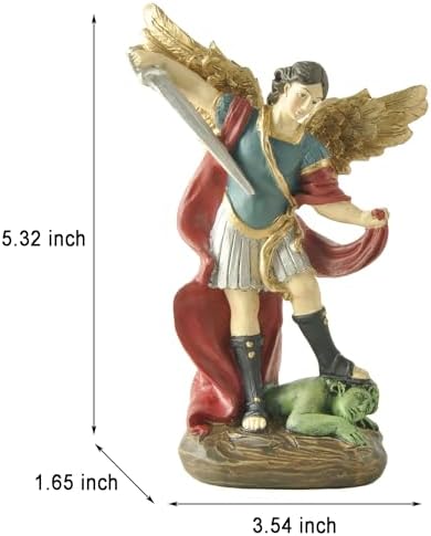 St Michael Archangel Statue 532 Hand-Painted Resin Figurine