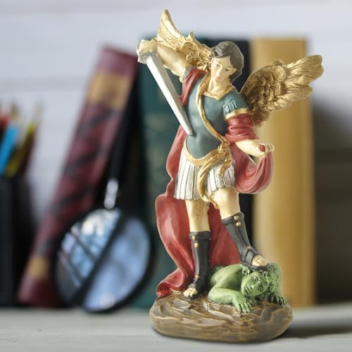 St Michael Archangel Statue 532 Hand-Painted Resin Figurine