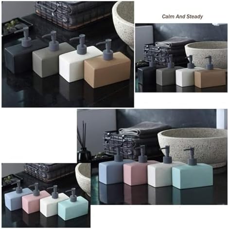 Square Soap Dispenser with 500ml Capacity - Ceramic Glass