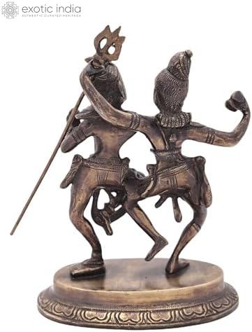 Brass Shiv Parvati Dancing Pose Statue Temple Home Decor