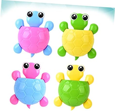ABOOFAN 4Pcs Cute Turtle Suction Cup Toothbrush Holder