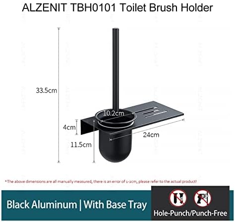 FFBINBIN Toilet Brush Holder Matte Black Aluminum 1
